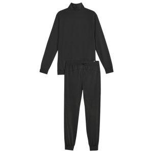 Black long sleeve athletic top and matching pants set.