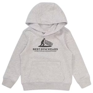 Grey Best Gym Wears hoodie on a white background.
