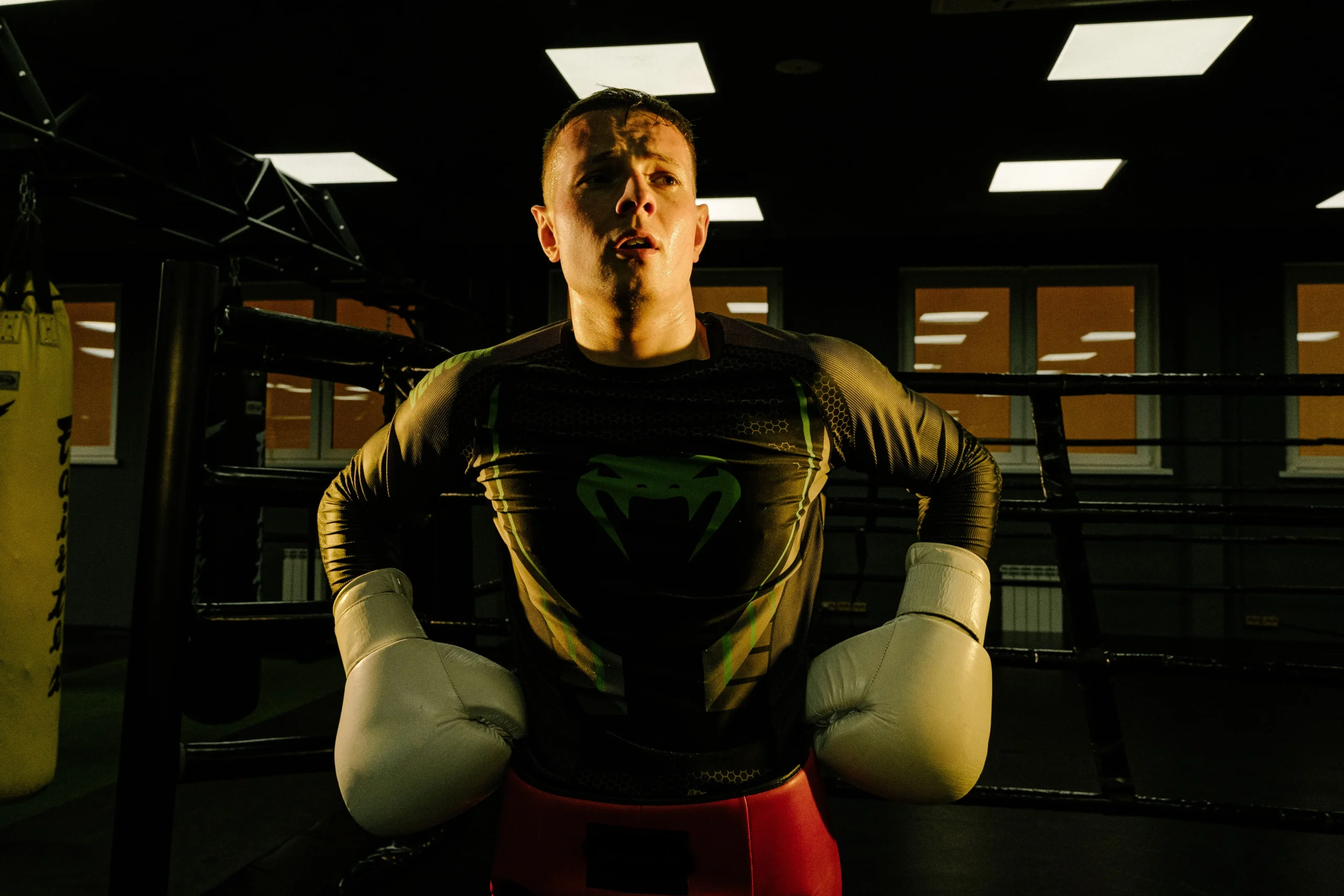 boxer in a rash guard